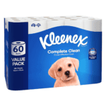 Kleenex Complete Clean Toilet Paper 60 Count (1x60 Rolls) - Packaging May Vary