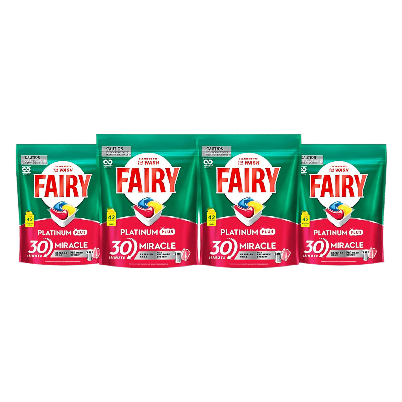 a8fb067a-e2ed-40d4-acb9-e79c70a1f388 Fairy Platinum Plus Lemon Dishwasher Tablets 168 Pack Value Bundle (42 Pack x 4) - Image 1
