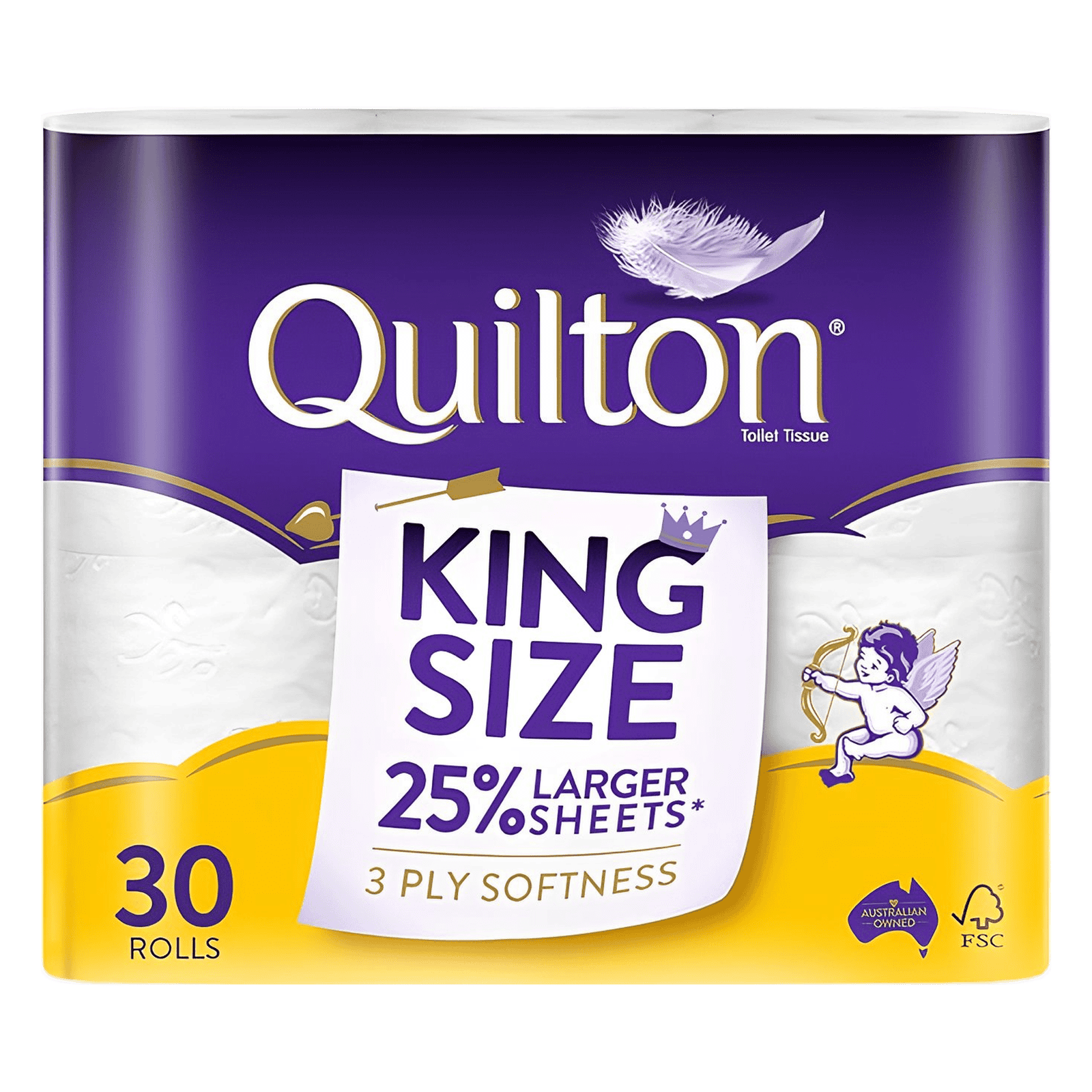 bdb5b553-a389-49c5-be95-1e8f3943c9e8 Quilton 3-Ply King Size Toilet Tissue 30 pack - Image 1