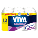 VIVA Paper Towel Double Length Paper Towels 12 Count (Pack of 2)